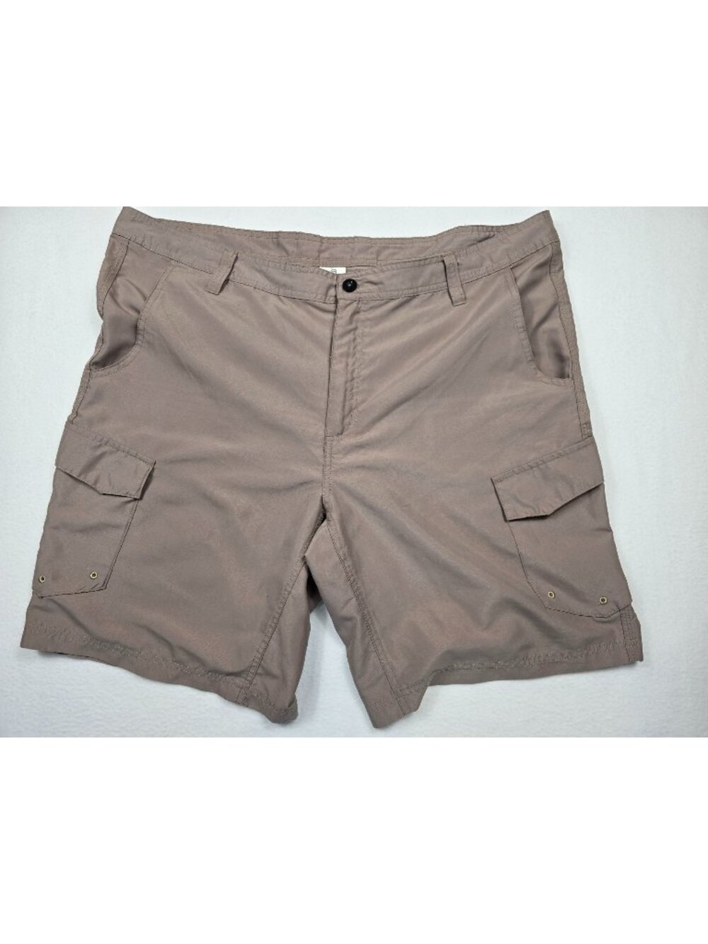 Magellan Outdoors Mens 42 Water Repellent Cargo Shorts Beige 100% Polyester
